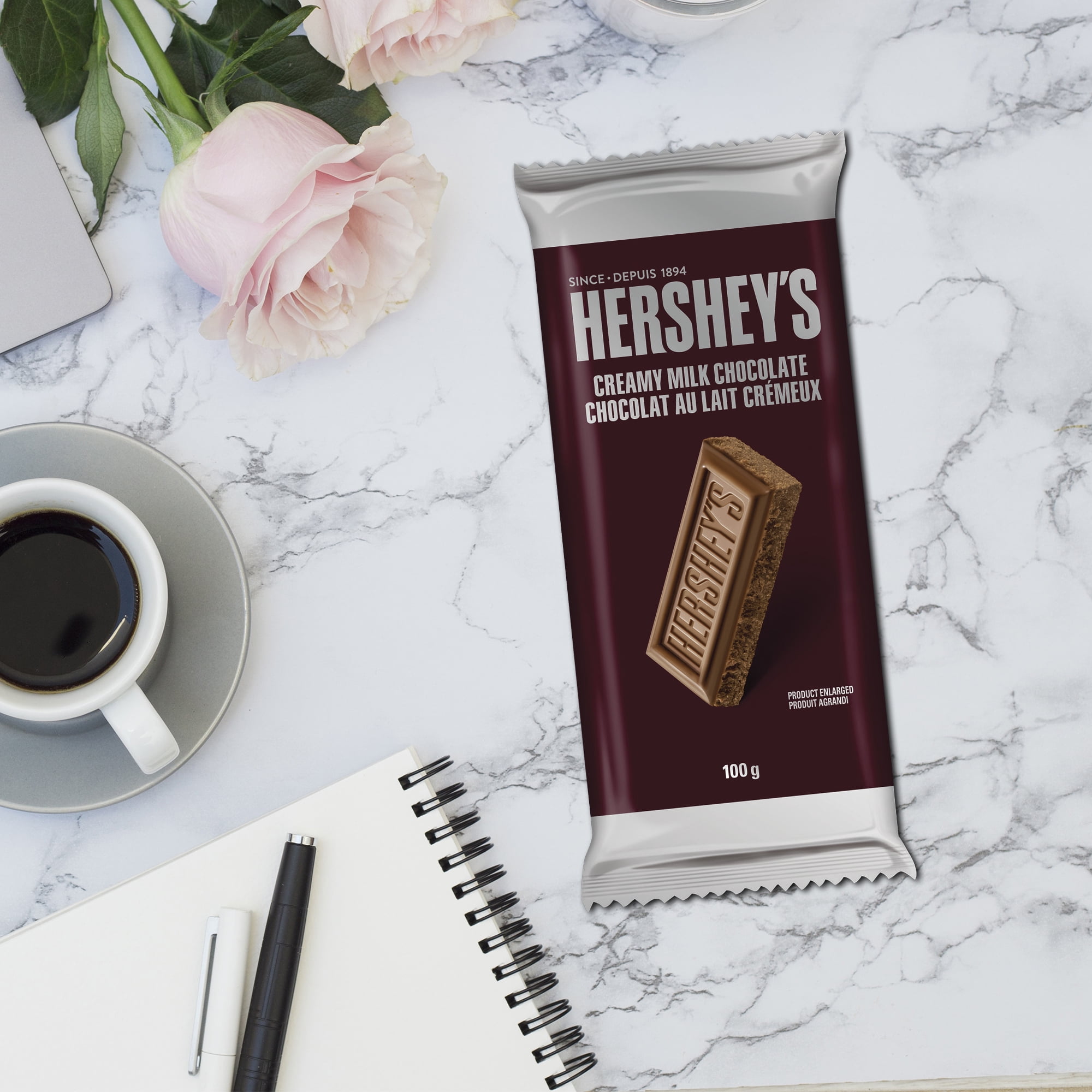 Barre de chocolat au lait crémeux HERSHEY'S format familial, 100 g