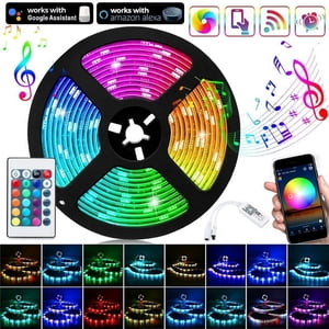MesaSe LED Strip Lights  16.4ft(5m) Smart WiFi LED Lights Works with  and Google Home  APP Control  16 Million Colors  Music Sync  RGB Color Changing LED Strips for Bedroom  Home  TV  Kit