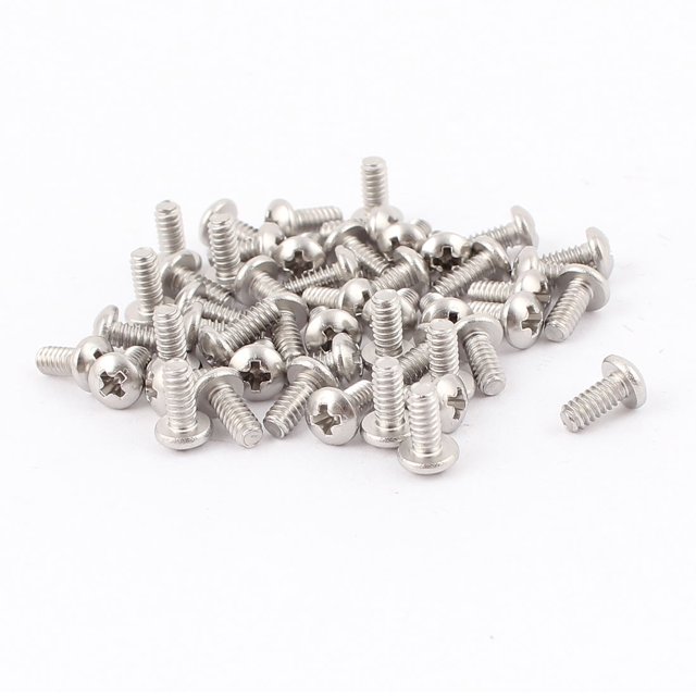 Unique Bargains 50 Pcs #4-40 x 1/4 Pieds Vis de Machine à Tête de Ferme en Acier Inoxydable à Tête Crantée 8 mm de Long
