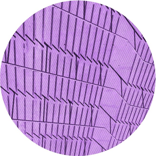 Ahgly Tapis Rond Lavable en Machine Intérieur Transitionnel Violet Violet, 3 Pieds Rond