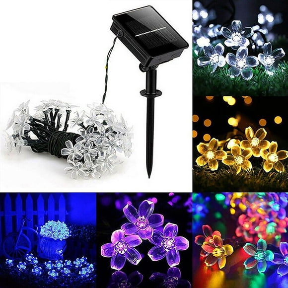 MesaSe Led Solar Sakura Lights String Christmas Multicolor Outdoor Blossom Garden Decorations Yard Lawn Christmas Tree Store 8 Modes