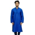 thumbnail image 1 of Atasi Ethnic Men's Blue Kurta Pyjama Set Bollywood Designer Shirt-Large, 1 of 7