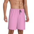 thumbnail image 2 of Kdxio Pink Print Mens Shorts, Breathable Lounge Sleepwear Set with Elastic Waistband and Pockets-X-Large, 2 of 6