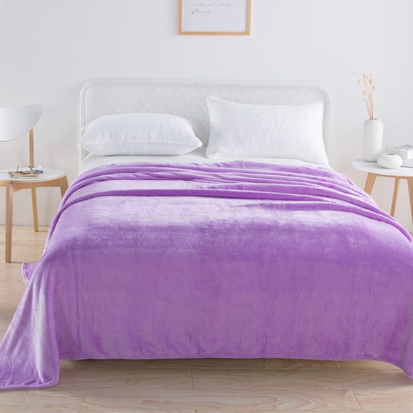 Dvkptbk Facecloth Blanket Color Flannel Blanket Coral Flannel Blanket Fleece Blanket Gift Blanket Plain Cover Blanket Yoga Blanket, Suitable for Rooms with Refrigeration for Long P Bedding