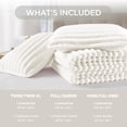 thumbnail image 3 of Regency Heights Full/Queen Size Comforter Set, Fluffy Ribbed Plush Comforter Set, 3-Piece Bedding Set, Ivory, 3 of 7