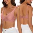 thumbnail image 2 of Timegard Womens Bras Adjustable Strap Wireless Deep V Neck Smoothing Full Support Comfort Everyday Bra, 2 of 6