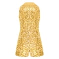 thumbnail image 4 of renvena Short Sequin Jumpsuits Pageant Romper For Girls Jazz Hip Hop Dancing Wedding Evening Gold 6, 4 of 5