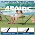 thumbnail image 4 of IdealHouse 2 Person Hammock with Stand for Outside, Double Hammock with Stand and Pillow, Max 450 Lbs Capacity with Balance Rope, Large Hammock for Outdoor Patio Backyard Poolside, 4 of 7