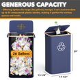 thumbnail image 4 of SpaceAid Recycling Bin for Kitchen 26 Gallon, 100L Recycle Bin with Lid and 2 Reusable Inner Bags, for Bottle Can Glass Plastic Stickers, Blue, 4 of 6