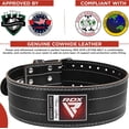 thumbnail image 2 of RDX Weight Lifting Powerlifting Belt, 6mm Thick Cowhide Leather, 4 Inch Back Lumbar Support, 12 Adjustable Holes, Bodybuilding Strength Training Core Exercise Fitness Workout Squats, Deadlifts, White, 2 of 8