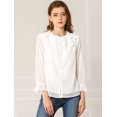thumbnail image 4 of INSPIRE CHIC Women's Ruffle Neck Polka Dots Sheer Chiffon Blouse, 4 of 4