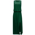 thumbnail image 4 of QIPOPIQ Robes pour Femmes Robe Midi à Étages Manches Courtes Tendance Aguichant Décontractée Robes Robe d'Été Sans Manches Col Rond Uni Robe à Fente Offres 2023, 4 of 5