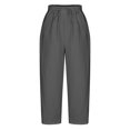 thumbnail image 4 of Women‘s Linen Pants Tapered Ankle Drawstring Loose Jogger Trousers Elastic Waist, 4 of 5