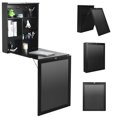 thumbnail image 1 of Giantex Folding Desk, Wall Mounted Fold Out Desk w/Storage Shelves & Hooks, Floating Corner Desk for Small Spaces, Black, 1 of 8