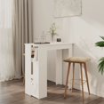 thumbnail image 1 of vidaXL Bar Table with Shelf White 102x50x103.5 cm Engineered Wood, 1 of 4