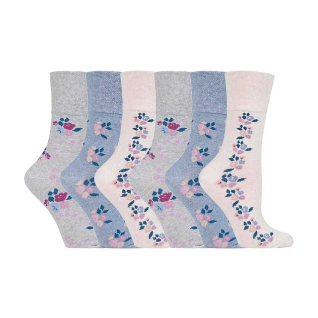 Gentle Grip - 6 Pairs Ladies Gentle Grip Non Elastic Crew Socks