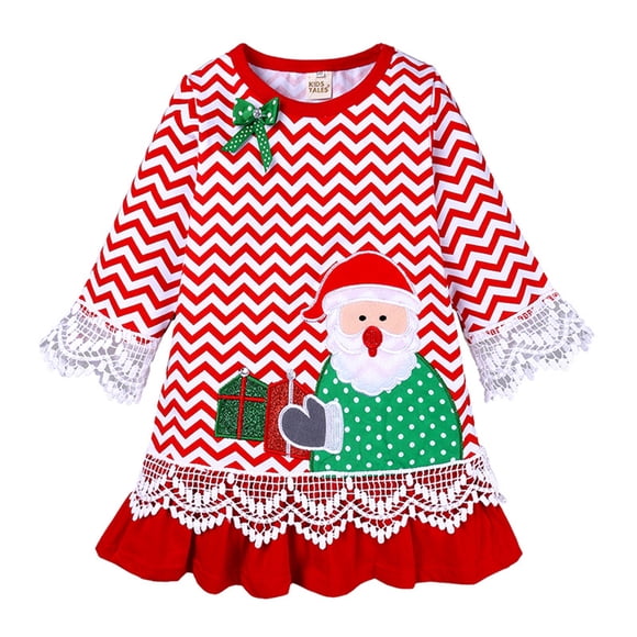 TJAZFJPA Girls Maxi Dress Christmas Dress Baby Girl Clothes New Year Princess Infant Baby Girls Christmas Party Dress Xmas Gift White Dress for Girls