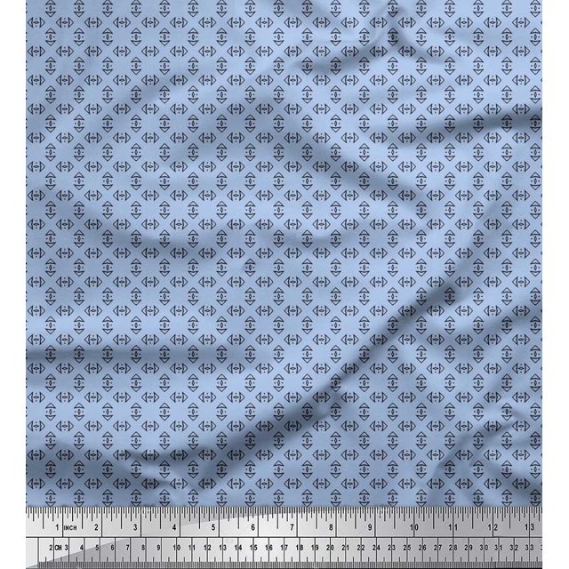 Soimoi Polyester Crepe Fabric Geometric Small Print Fabric by The Yard 52 Inch Wide