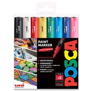 POSCA PC-1M Paint Marker Art Pens - 0.7mm - Essentials Tones Set of 8 Pens in Wallet