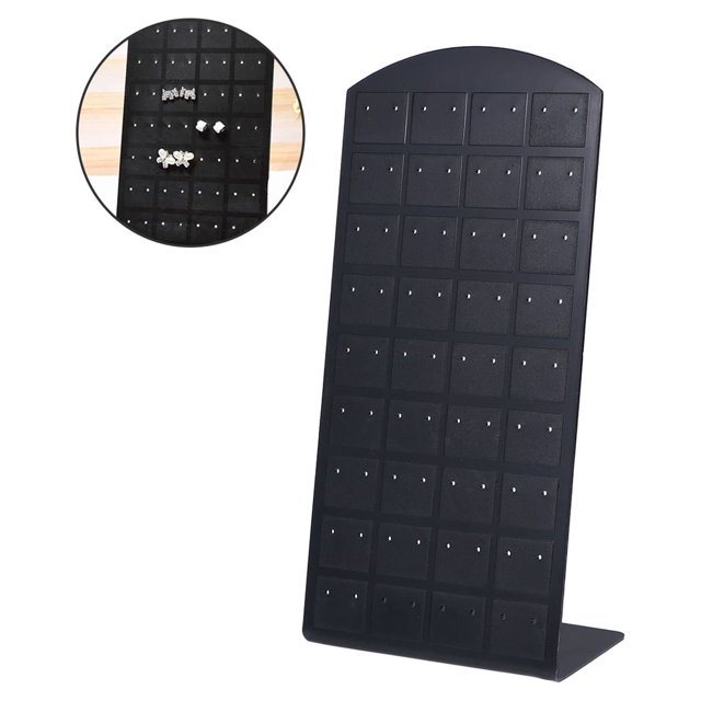 72 Holes Earring Holder Ear Stud Jewelry Stand Display Stand Showcase (Black)