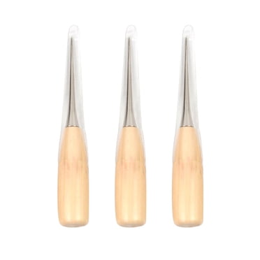 KAKOWELY sewing awl 3pcs Practical Sewing Awl DIY Hand Leather Tool Solid Wooden Handle Awl Round Hole Sewing Awl Durable DIY Sewing Tool Accessories for Home Use