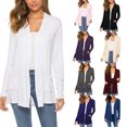 thumbnail image 5 of Wangsaura Women Simple Style Cardigan, Solid Color Long Sleeve Knitwear, 5 of 5