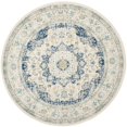 thumbnail image 1 of Safavieh Evoke 5' Round Power Loomed Rug in Ivory and Blue, 1 of 10