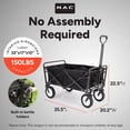 thumbnail image 3 of Mac Sports Chariot Utilitaire de Jardin et de Camping Pliable et Rabattable pour l'Extérieur, Noir, 3 of 11