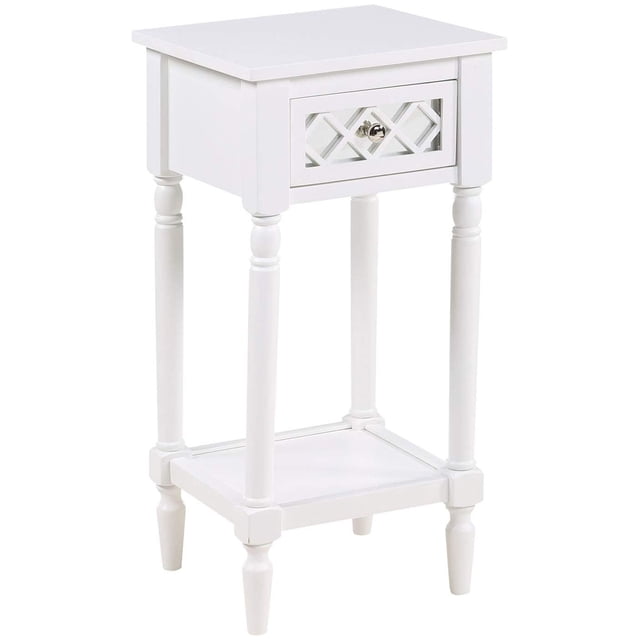 Convenience Concepts French Country Khloe Deluxe Accent Table in White Wood