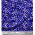 thumbnail image 1 of Soimoi Blue Velvet Fabric Leopard Animal Skin Printed Craft Fabric by the Yard 58 Inch Wide, 1 of 3