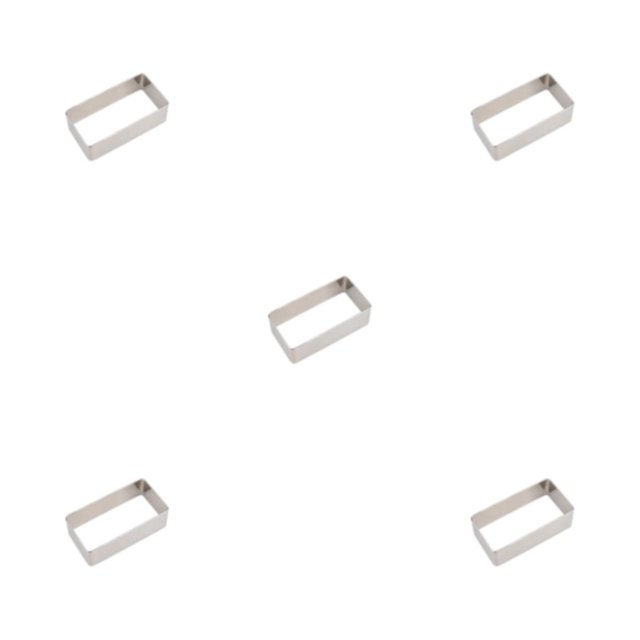 Youkk Moule à Gâteau Antirouille Durable et Longue Durée en Acier Inoxydable Formes Rectangulaires pour Biscuits Acier Inoxydable Long Carré TP 5ensemble