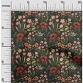 thumbnail image 2 of oneOone Velours Vert Olive Tissu Floral Rétro Robe Tissu Tissu Imprimé par la Cour 58 Pouces de Large, 2 of 5