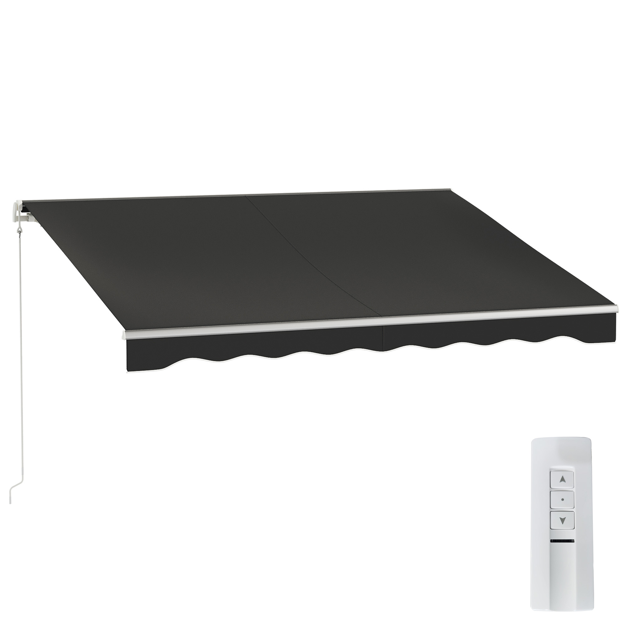 Outsunny Auvent Rétractable Électrique 10 Pieds x 8 Pieds avec Télécommande, Noir