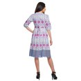 thumbnail image 2 of Moomaya Robe à Manches Courtes pour Femmes Robe de Soirée en Coton Imprimé Tenue Décontractée, 2 of 4