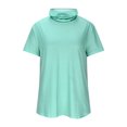 thumbnail image 4 of BiZtdJrK T-Shirt Basique de Protection Solaire pour Femmes avec Masque Facial, Manches Courtes, Confortable et Léger, T-Shirts de Pêche, Randonnée, Tenues de Plein Air, Vert Menthe, m, Économies du Printemps, 4 of 8