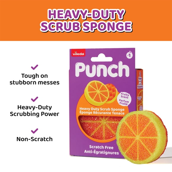 Éponge à récurer ultrarésistante Vileda Punch, orange