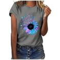 thumbnail image 1 of CHOK T-Shirt à Manches Courtes pour Femmes Blouse pour Femmes T-Shirt à Manches Courtes Hauts Imprimés Plage Décontracté Haut Ample, 1 of 6
