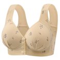 thumbnail image 1 of Bocqde Women's Front Button Closure Bralettes Solid Color Soft Support Full Coverage Bras Breathable Wirefree Gathering Underwear Daily Bras, 1 of 2
