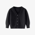 thumbnail image 3 of Liyamei Unisex Boy' Girls' Cardigans Sweater V Neck Long Sleeve Button Soild Knit Sweaters For 2 10 Years, 3 of 3