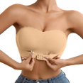thumbnail image 1 of WZXFASHION Strapless Bra For Women Wire Bras Front Buckle Padded Bra With Straps Bra Yellow L, 1 of 8