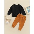 thumbnail image 4 of Faithtur Toddler Boy 2Pcs Fall Outfits, Long Sleeve Letter Print Pullover Tops + Pants Set, 4 of 9