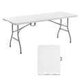 thumbnail image 1 of VEVOR 6 Ft Plastic Folding Table Portable Picnic Utility Table Handle Indoor Outdoor, 1 of 9