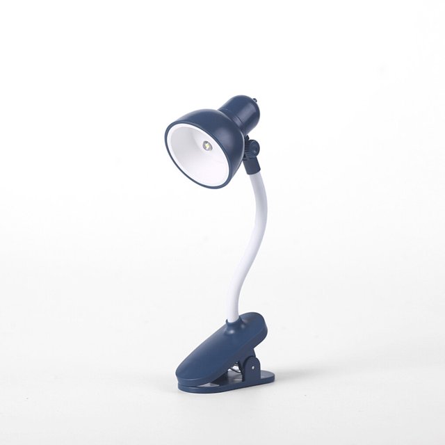 facefd Reading Light Adjustable Clip Mini Desktop Table Lamp Battery Powered Camping Portable Clamp Night Light, Blue