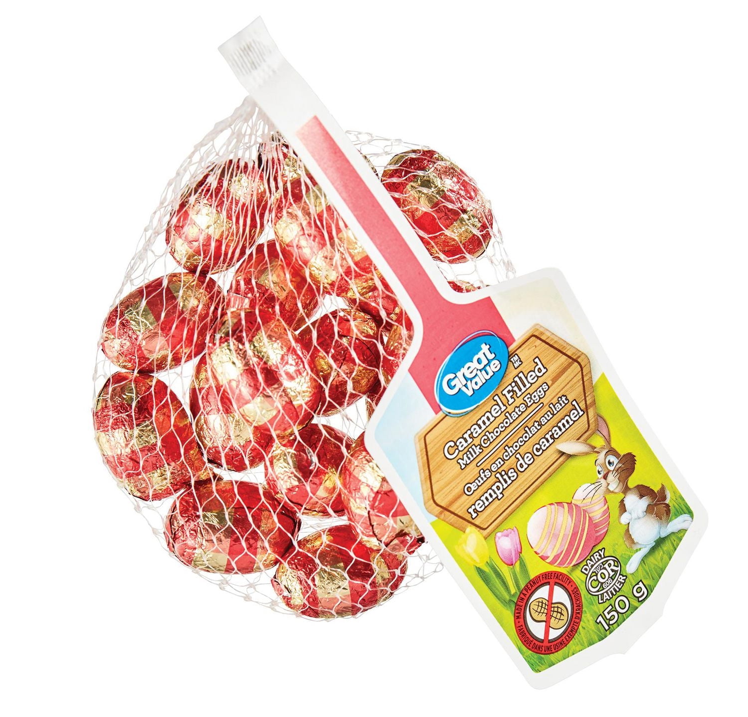 Œufs en chocolat au lait Great Value remplis de caramel