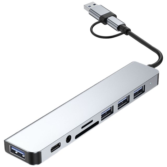 SKISUNO USB Extender Splitter USB Hub Compact Aluminum Alloy 1Pack for Computers Back to School