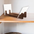thumbnail image 3 of Esquirla Wood Vinyl Holder with Acrylic Ends Album Display Transparent Vinyl Stand brown, 3 of 8