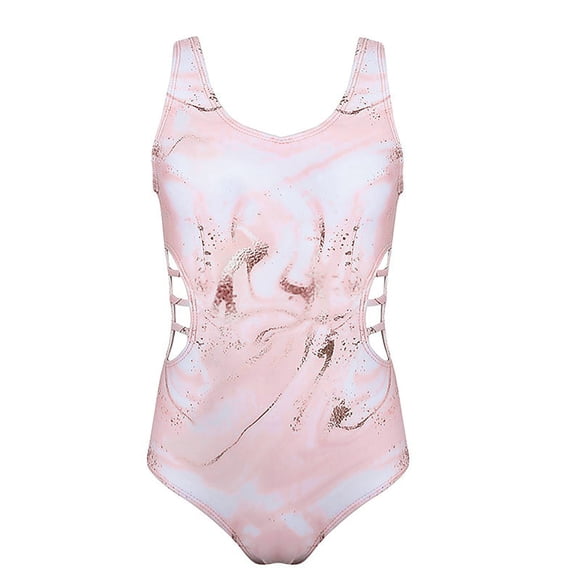 Luvoko Tween Infant Toddler Baby Girl Swimsuit,Young Girls Bathing Suits Kids Halter Top Girls Swimsuit With Swim Cap One Shoulder Bikini Girls Girls Hawaiian Outfit Cute Outfits(Pink,13-14 Years)