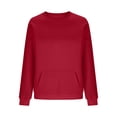 thumbnail image 3 of ZMFXJPE Chandails Molletonnés Doux Chandails Molletonnés pour Femmes Sans Capuchon Chandail en Molleton pour Femmes Chandail pour Femmes Vêtements Tendance Femmes(Rouge,m), 3 of 4