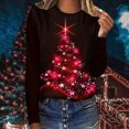 thumbnail image 1 of Jienlioq T-Shirts de Noël Grande Taille Mode pour Femmes à Col Rond à Manches Longues Imprimé Décontracté T-Shirt Blouse Hauts, 1 of 5