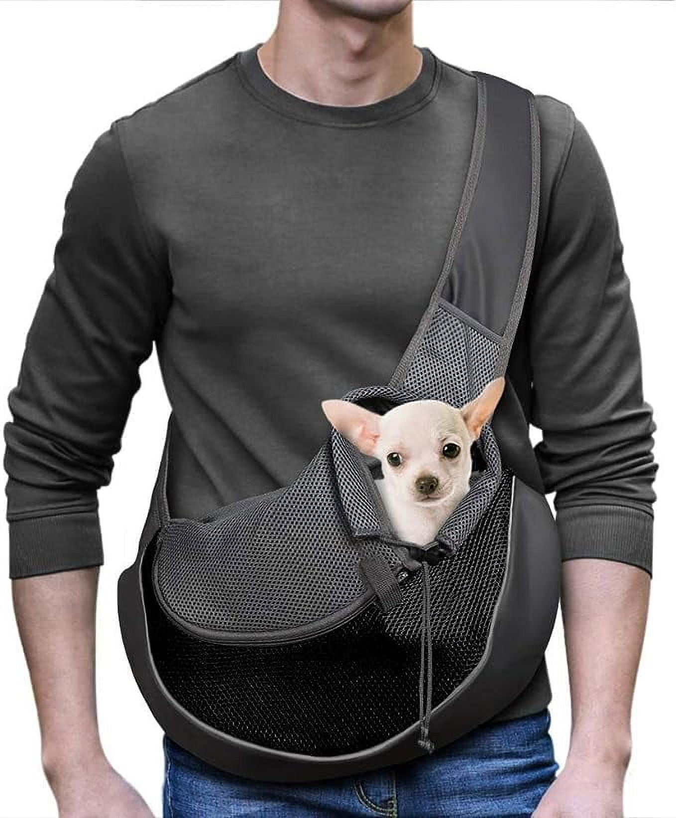 Amdohai Pet Carrier Backpack, Adjustable Leash, Small Dog, Black